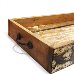 Taca Skrzynka z uchwytami ze starego drewna L 52x29cm